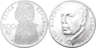 Česká republika, 500 Kč 2013, běžná kvalita, Beno Blachut, NENÍ CERTIFIKÁT!