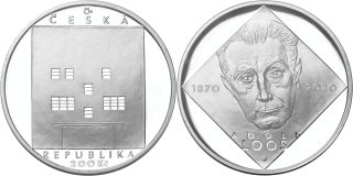 Česká republika, 200 Kč 2020 proof, Adolf Loos