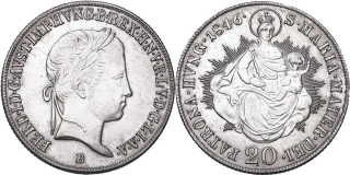 Ferdinand V. 1835 - 1848, 20 Krejcar 1846 B