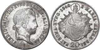 Ferdinand V. 1835 - 1848, 20 Krejcar 1848 B