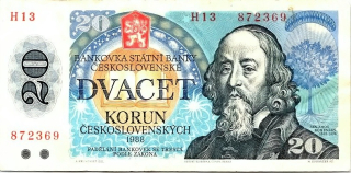 Československo 1970 - 1989, 20 Kčs 1988