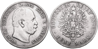 Německo, Prusko, Wilhelm I. 1871 - 1888, 5 Marek 1876 A