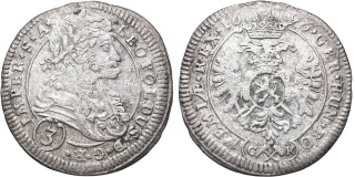 Leopold I. 1657 - 1705, 3 Krejcar 1696