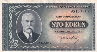 Československo 1945 - 1953, 100 Koruna b.l. (1945)
