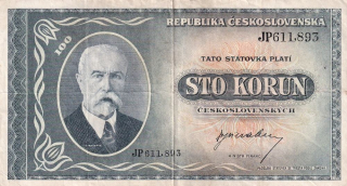 Československo 1945 - 1953, 100 Koruna b.l. (1945)