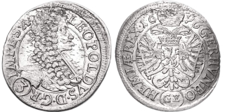 Leopold I. 1657 - 1705, 3 Krejcar 1696
