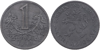 Protektorát Čechy a Morava, 1 Koruna 1941
