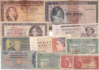 Československo, konvolut bankovek 11ks