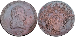 František II. 1792 - 1835, 6 Krejcar 1800 F