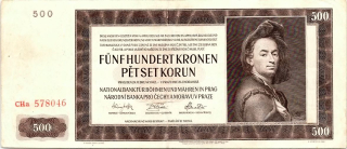 Protektorát 1939 - 1945, 500 Korun 1942, II. vydání  