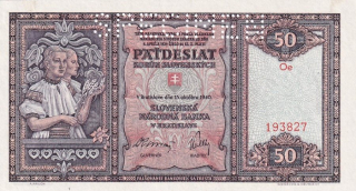 Slovenská republika 1939 - 1945, 50 Korun 1940, SPECIMEN