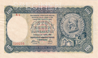Slovenská republika 1939 - 1945, 100 Ks 1940, SPECIMEN
