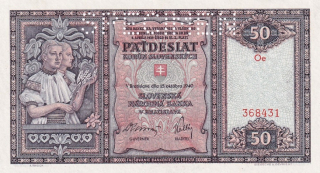 Slovenská republika 1939 - 1945, 50 Korun 1940, SPECIMEN