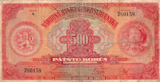 Československo 1919 - 1939, 500 Koruna 1929, SPECIMEN