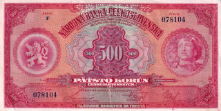 Československo 1919 - 1939, 500 Koruna 1929, SPECIMEN
