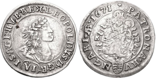 Leopold I. 1657 - 1705, VI Krejcar 1671 KB