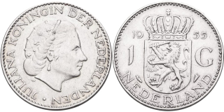 Nizozemí, 1 Gulden 1955