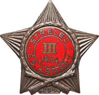 Československo, odznak střelec Čs. armády III. třída 1955