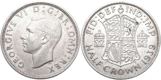 Velká Británie, Jiří VI. 1936-1952, 1/2 Crown 1939