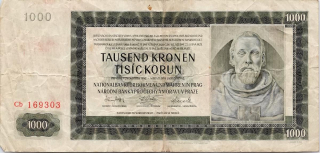 Protektorát 1939 - 1945, 1000 Korun 1942, II. vydání