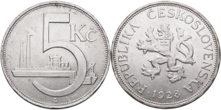ČSR 1918 - 1939, 5 Koruna  1928
