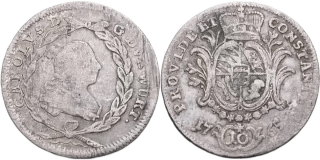 Německo - Württemberg, Karl Eugen 1728-1793, 10 Krejcar 1765