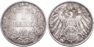 Německo, Prusko, Wilhelm II. 1888 - 1918, 1 Marka 1915 A