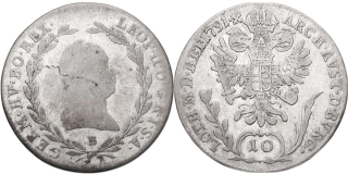 Leopold II., 1790-1792, 10 Krejcar 1791 B