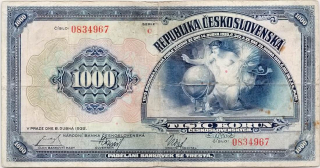Československo 1919 - 1939, 1000 Korun 1932  