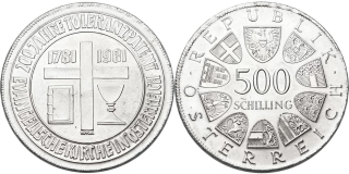 Rakousko, 500 Schlilling 1981