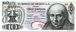 Mexico, 10 Pesos 1973