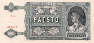 Slovenská republika 1939 - 1945, 500 Korun 1941, SPECIMEN