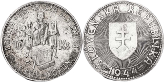 Slovenská republika 1939 - 1945, 10 Korun 1944 varianta