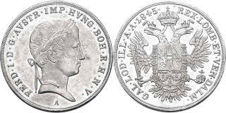 Ferdinand V. 1835 - 1848, 1/2Tolar 1845 A