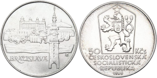 Československo 1953 - 1993, 50 Kčs 1986, Městská památková rezervace Bratislava