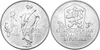 Československo 1953 - 1993, 50 Kčs 1988, 300. výročí narození J. Jánošíka