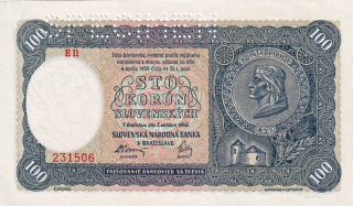 Slovenská republika 1939 - 1945, 100 Korun 1940, SPECIMEN