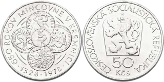Československo 1953 - 1993, 50 Kčs 1978 - 650. výročí mincovny v Kremnici