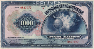 Československo 1919 - 1939, 1000 Korun 1932, SPECIMEN