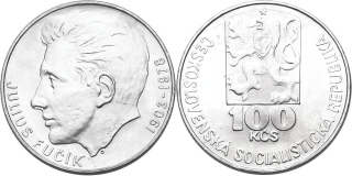 Československo 1953 - 1993, 100 Kčs 1978 - Július Fučík