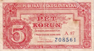 Československo 1945 - 1953, 5 Kčs 1949  