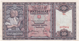 Slovenská republika 1939 - 1945, 50 Korun 1940, SPECIMEN