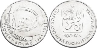 Československo 1953 - 1993, 100 Kčs 1981, člověk v kosmu