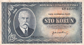 Československo 1945 - 1953, 100 Koruna b.l. (1945)