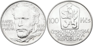 Československo 1953 - 1993, 100 Kčs 1986, K.H.Mácha
