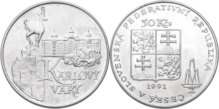 Československo 1953 - 1993, 50 Kčs 1991, Karlovy Vary