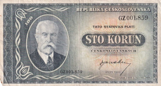 Československo 1945 - 1953, 100 Kčs b.l. (1945)