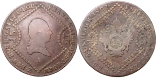 František II. 1792 - 1835, 15 Krejcar 1807 A