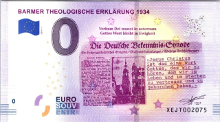 Německo, 0 EUR 2019 Barmer theologische erklärung 1934