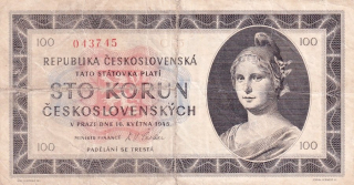 Československo 1945 - 1953, 100 Kčs 1945